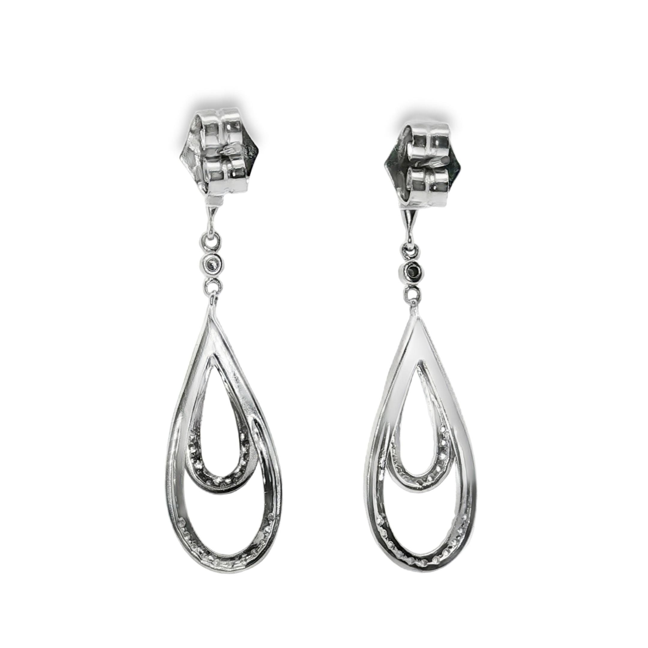 PENDIENTES ORO BLANCO CON BRILLANTES