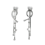 PENDIENTES LARGOS DE ORO BLANCO CON DIAMANTES