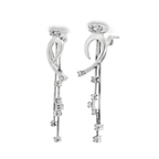 PENDIENTES LARGOS DE ORO BLANCO CON DIAMANTES