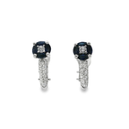 PENDIENTES ORO BLANCO ZAFIROS MARQUISE Y BRILLANTES