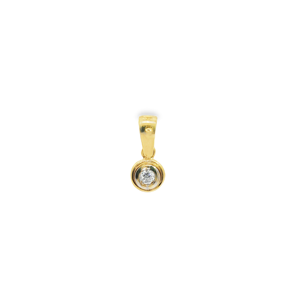 COLGANTE REDONDO BICOLOR CON DIAMANTE