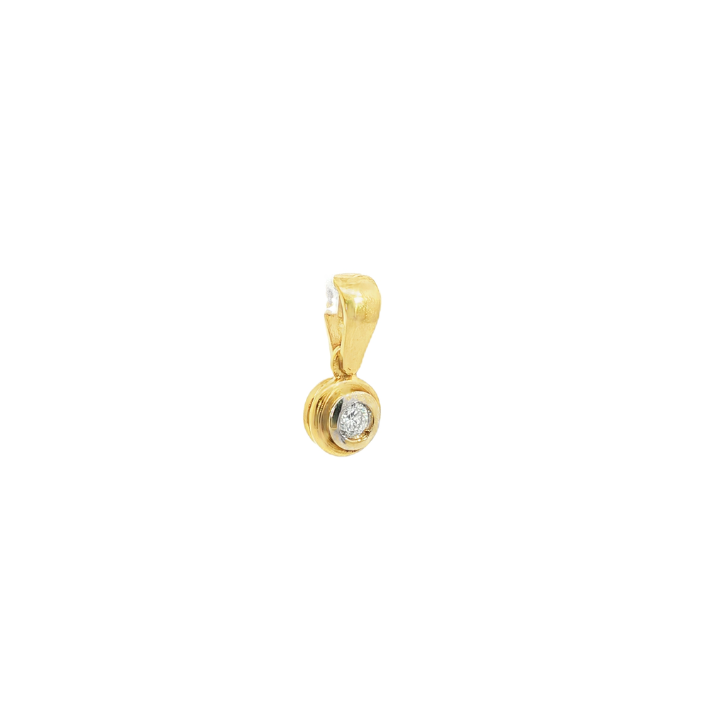 COLGANTE REDONDO BICOLOR CON DIAMANTE