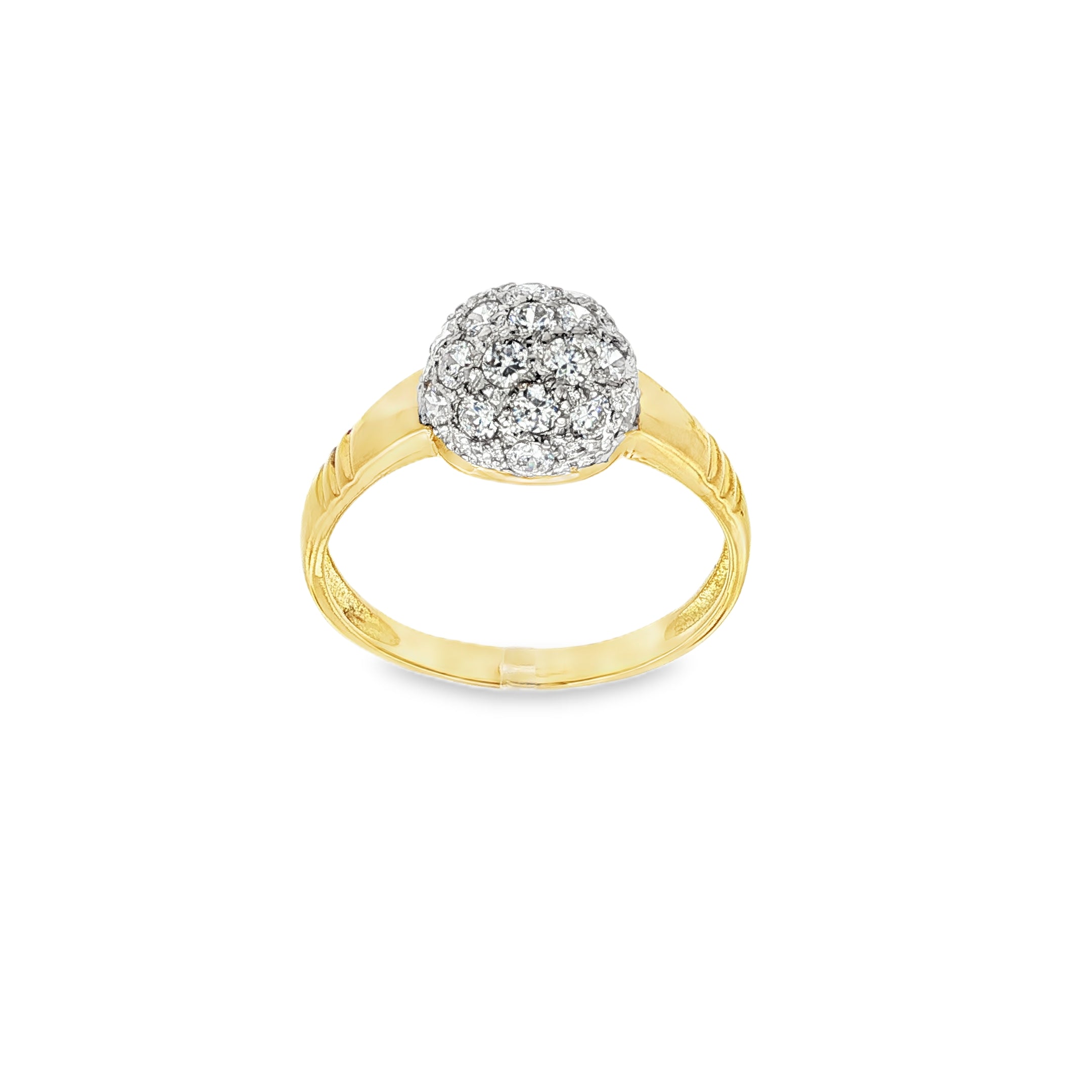 ANILLO BOLA BICOLOR CON CIRCONITAS