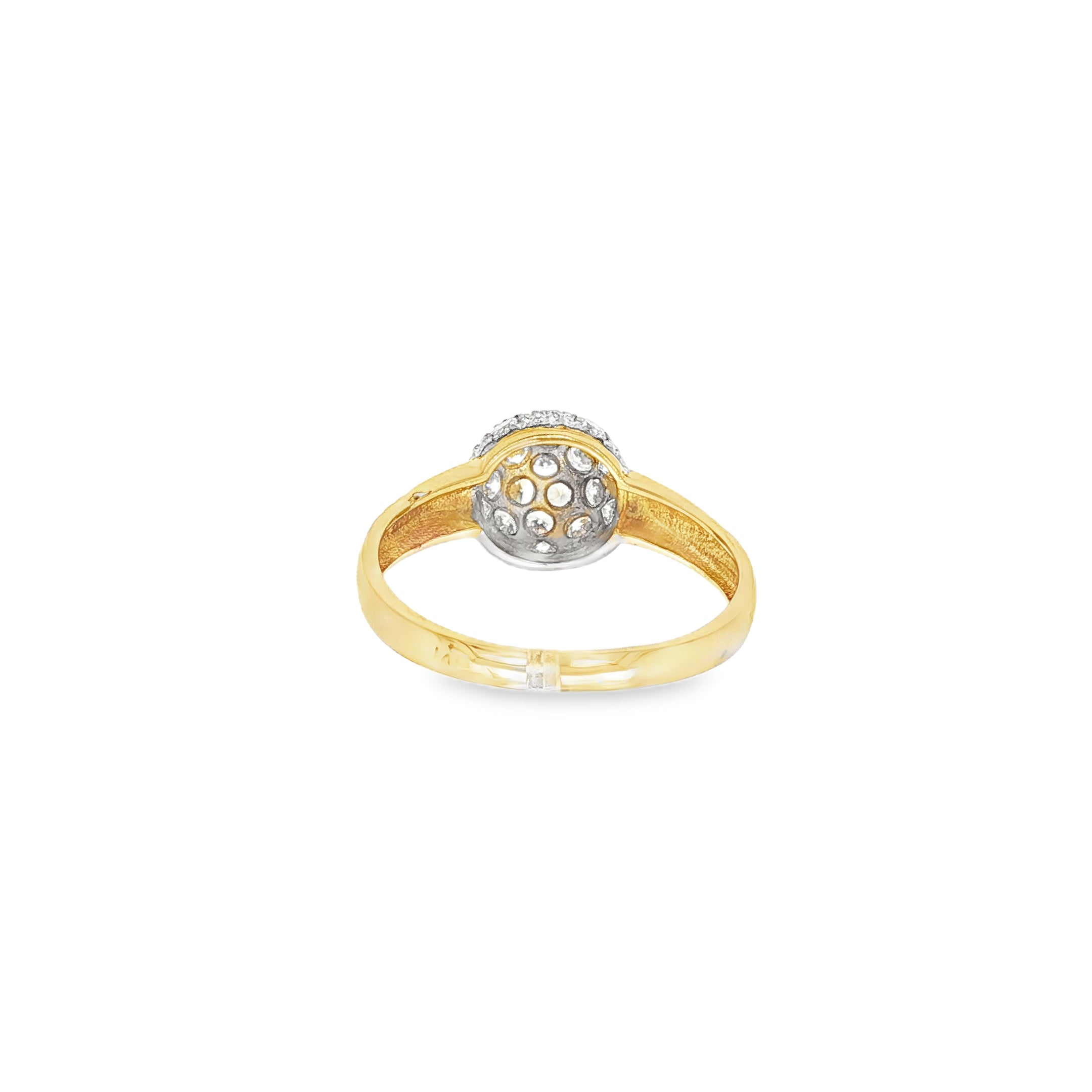 ANILLO BOLA BICOLOR CON CIRCONITAS