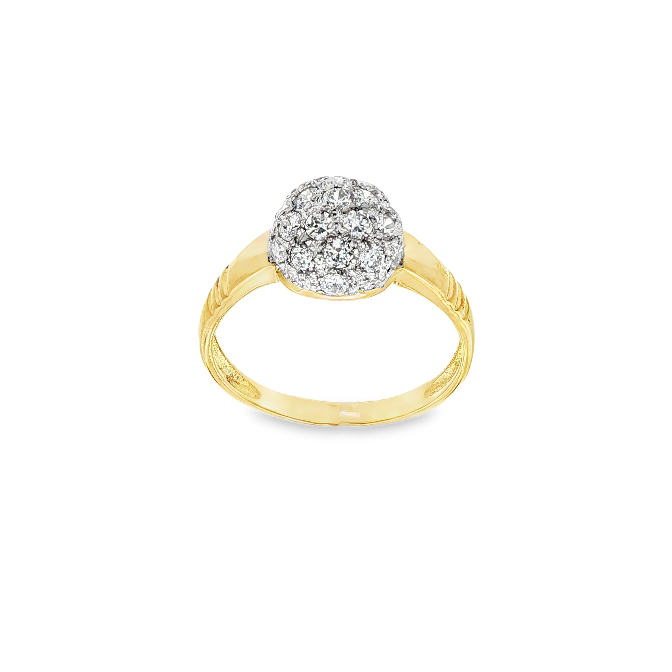 ANILLO BOLA BICOLOR CON CIRCONITAS