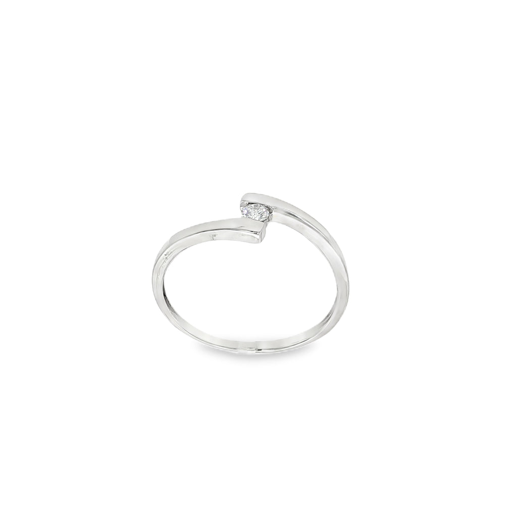 SOLITARIO ORO BLANCO Y BRILLANTE 0,08qt