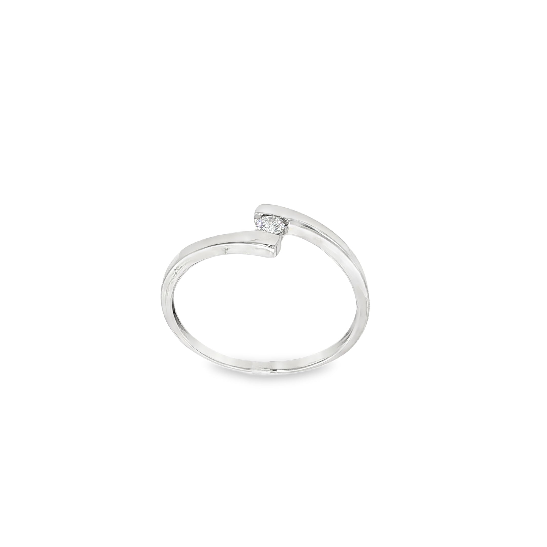 SOLITARIO ORO BLANCO Y BRILLANTE 0,08qt
