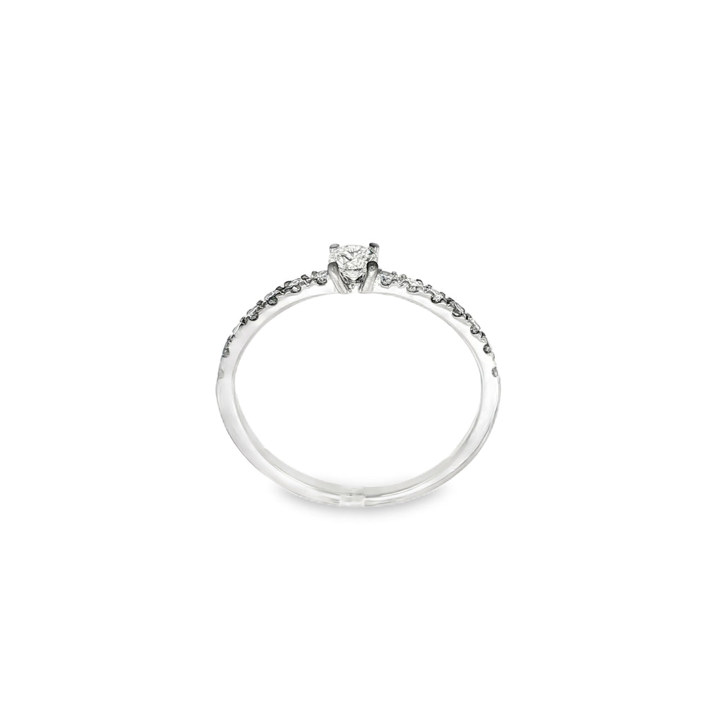 SOLITARIO ORO BLANCO CON BRILLANTES