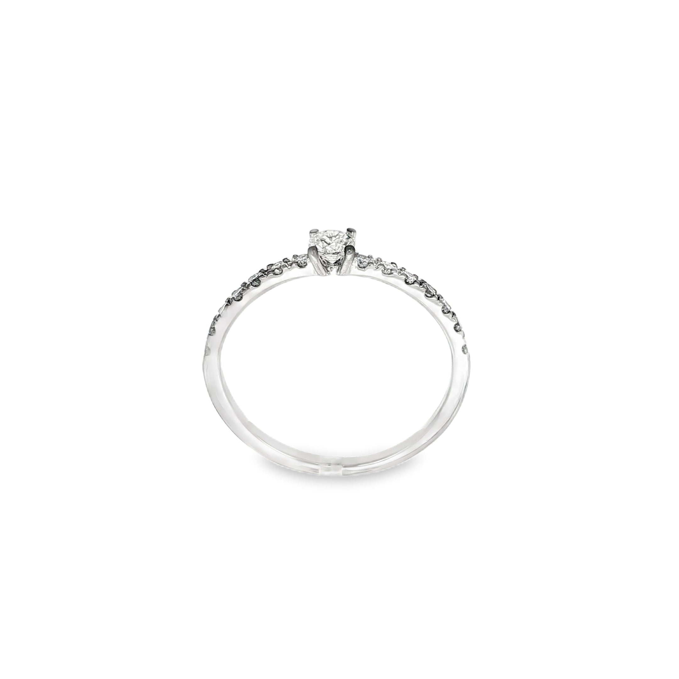 SOLITARIO ORO BLANCO CON BRILLANTES