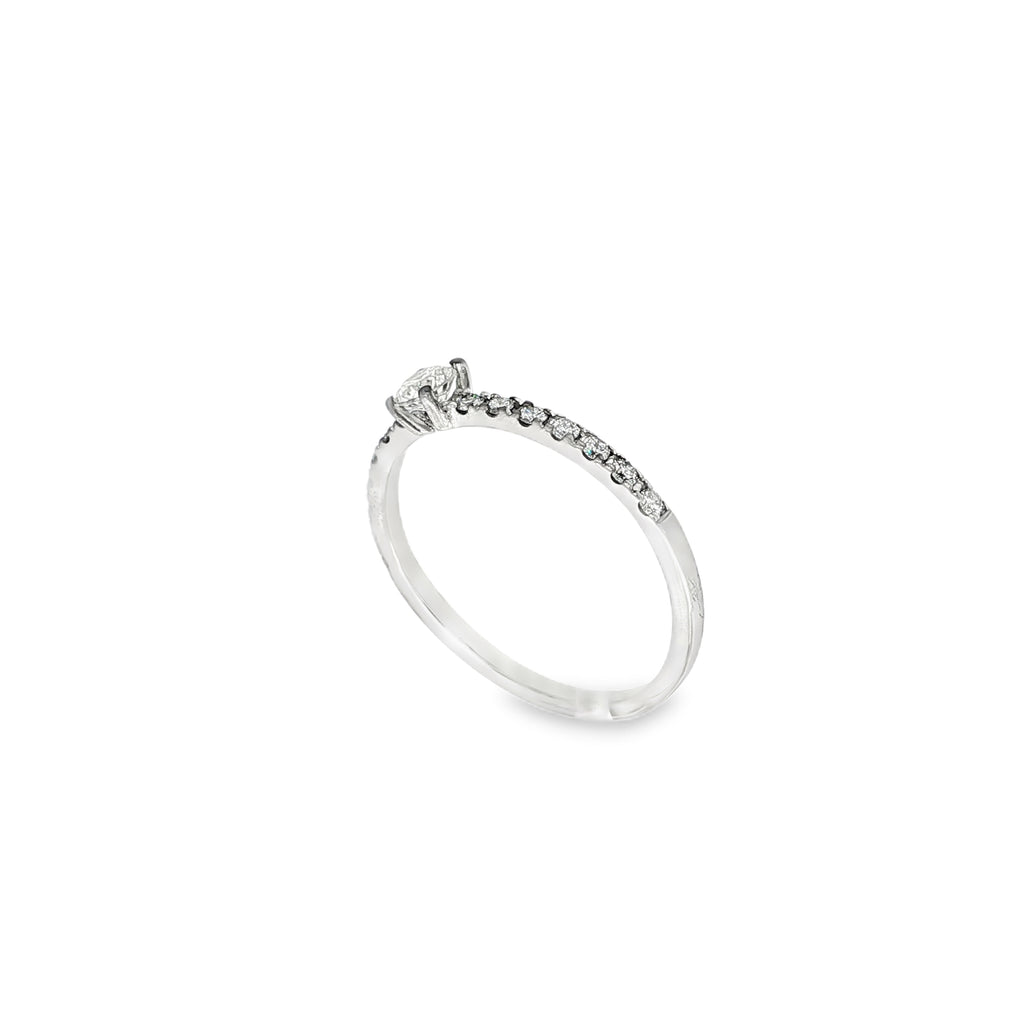 SOLITARIO ORO BLANCO CON BRILLANTES