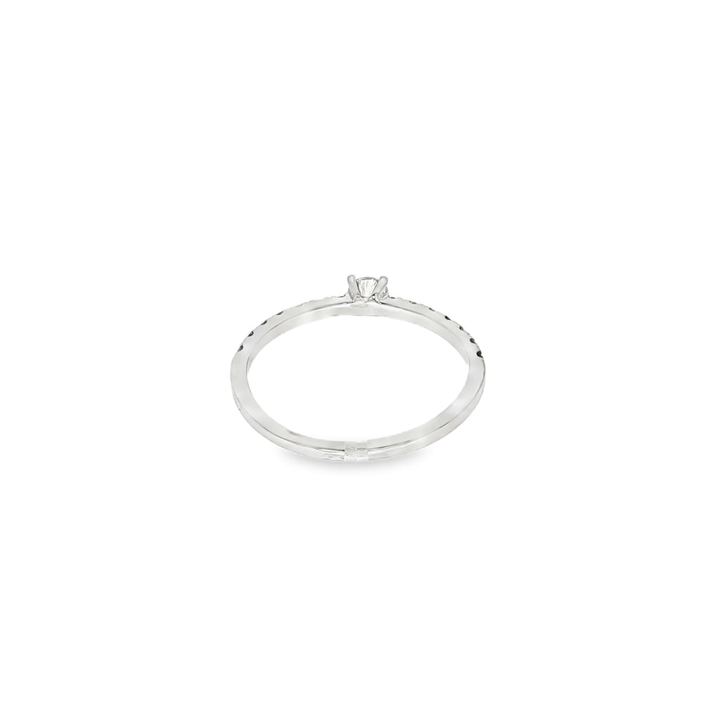 SOLITARIO ORO BLANCO CON BRILLANTES