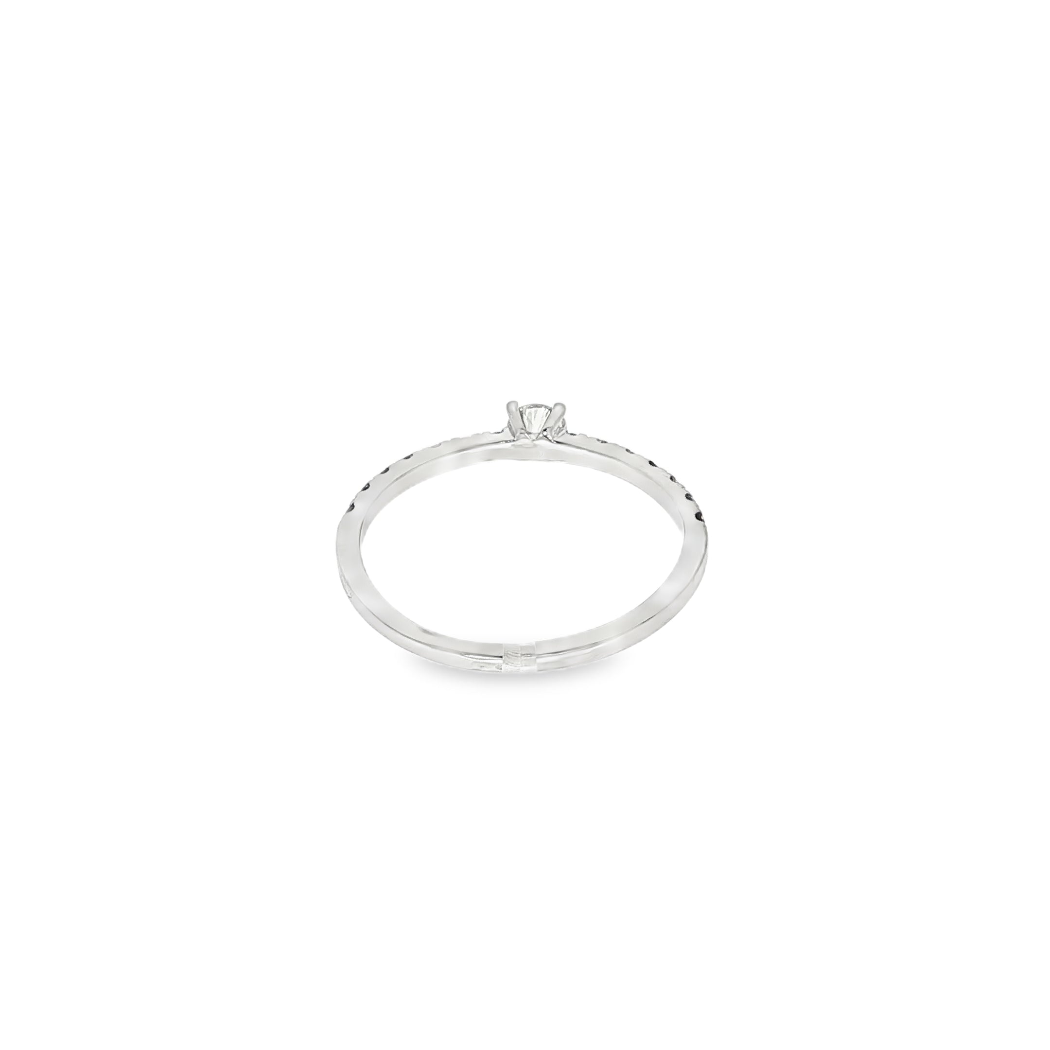 SOLITARIO ORO BLANCO CON BRILLANTES