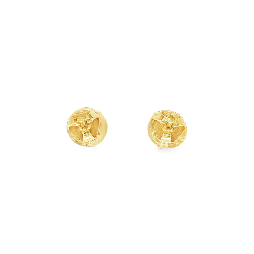 PENDIENTES MEDIA BOLA BICOLOR CON CIRCONITAS