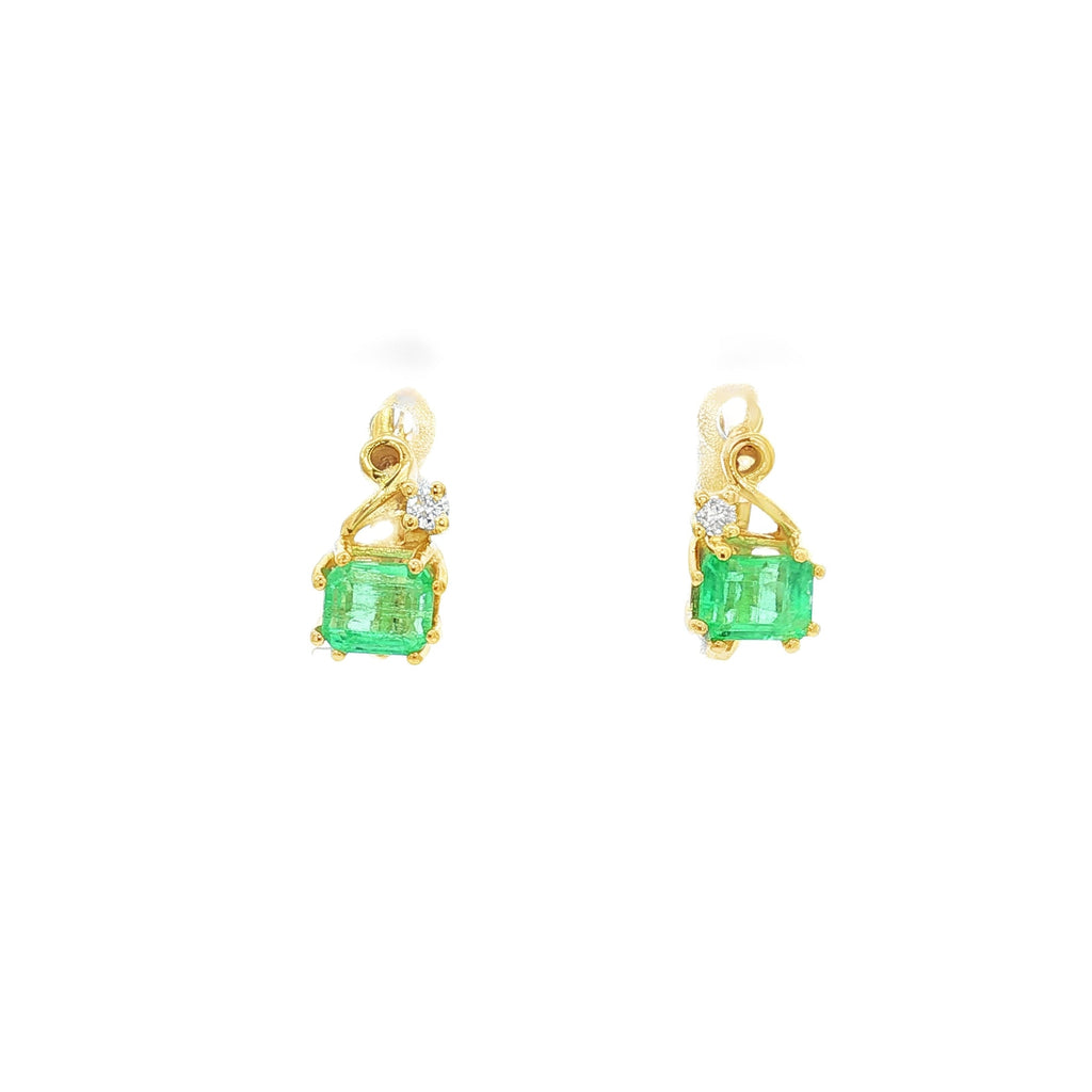 CONJUNTO SORTIJA Y PENDIENTES ESMERALDAS Y BRILLANTES