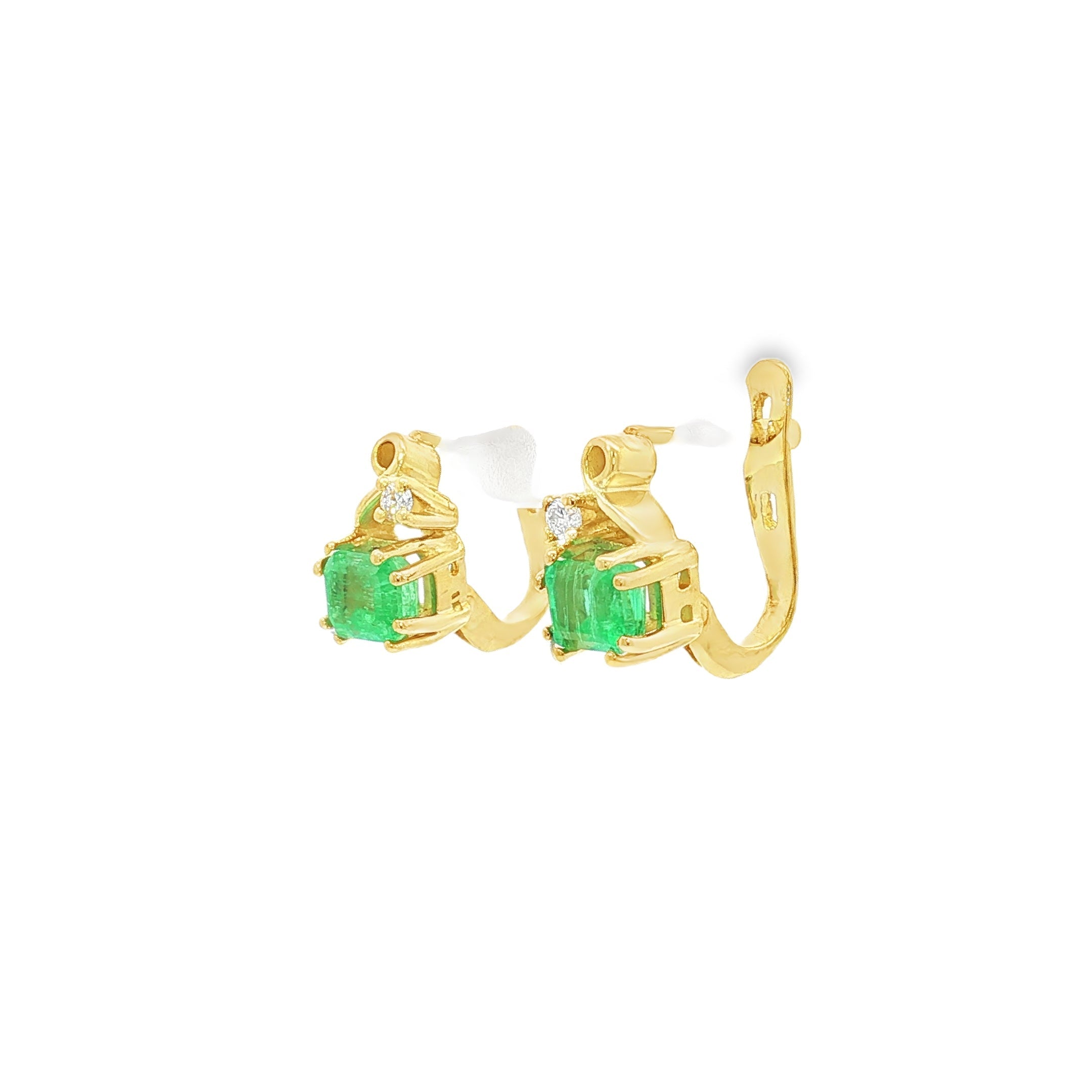 CONJUNTO SORTIJA Y PENDIENTES ESMERALDAS Y BRILLANTES