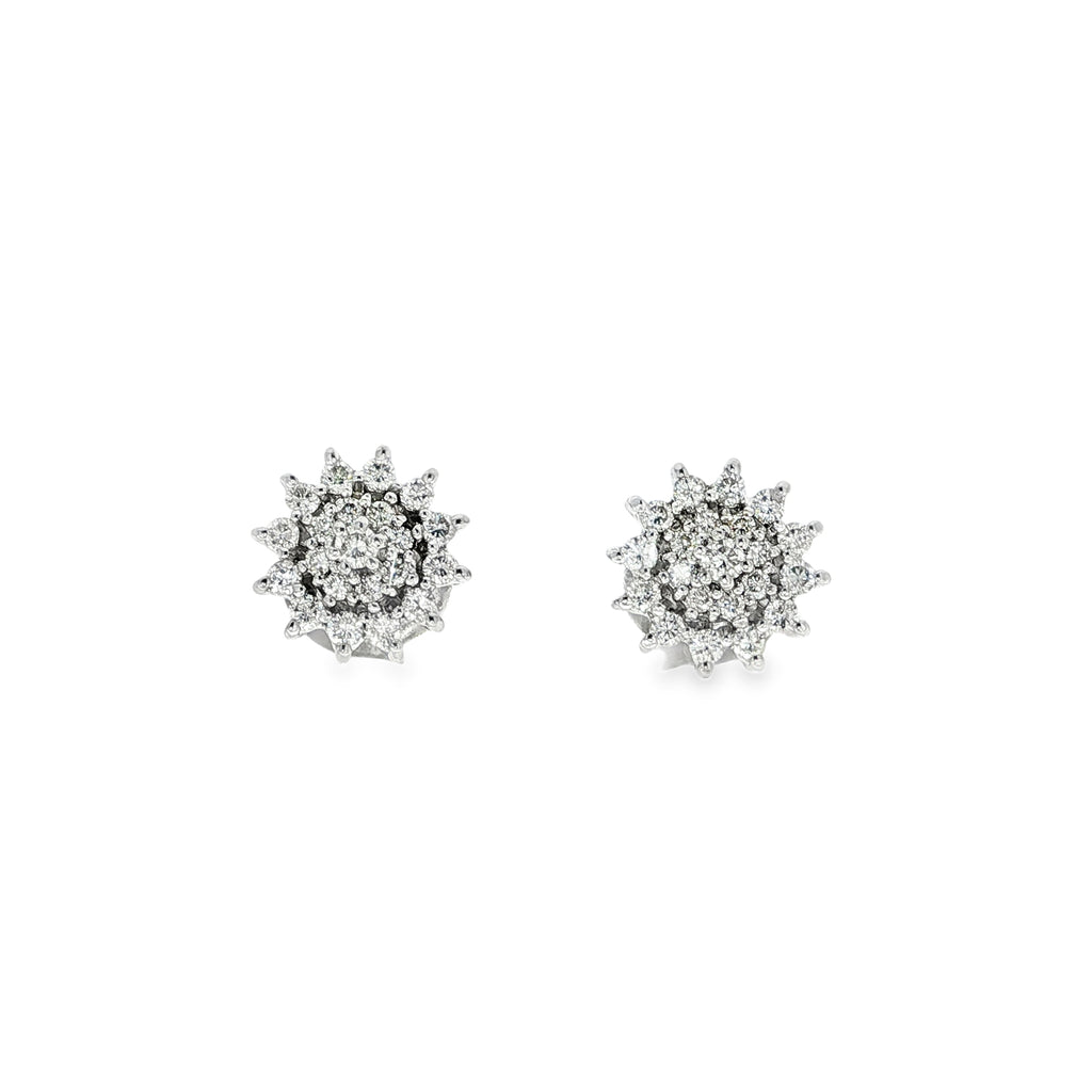 CONJUNTO PENDIENTES Y COLGANTE ORO BLANCO Y BRILLANTES