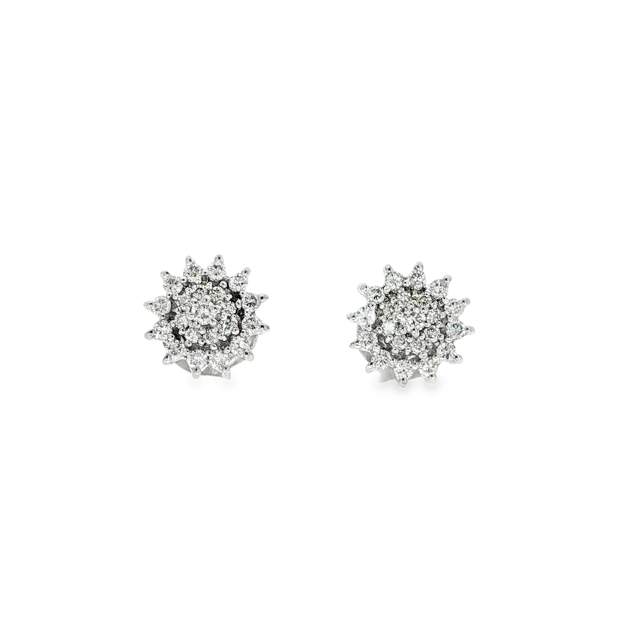 CONJUNTO PENDIENTES Y COLGANTE ORO BLANCO Y BRILLANTES