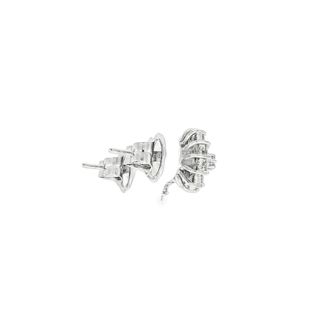 CONJUNTO PENDIENTES Y COLGANTE ORO BLANCO Y BRILLANTES