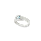 ANILLO PIEDRA  AZUL ORO BLANCO