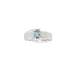 ANILLO PIEDRA  AZUL ORO BLANCO