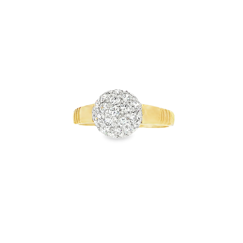 ANILLO BOLA BICOLOR CON CIRCONITAS