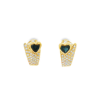 CONJUNTO SORTIJA Y PENDIENTES CON BRILLANTES Y ZAFIRO CORAZON