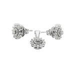 CONJUNTO PENDIENTES Y COLGANTE ORO BLANCO Y BRILLANTES