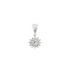 CONJUNTO PENDIENTES Y COLGANTE ORO BLANCO Y BRILLANTES