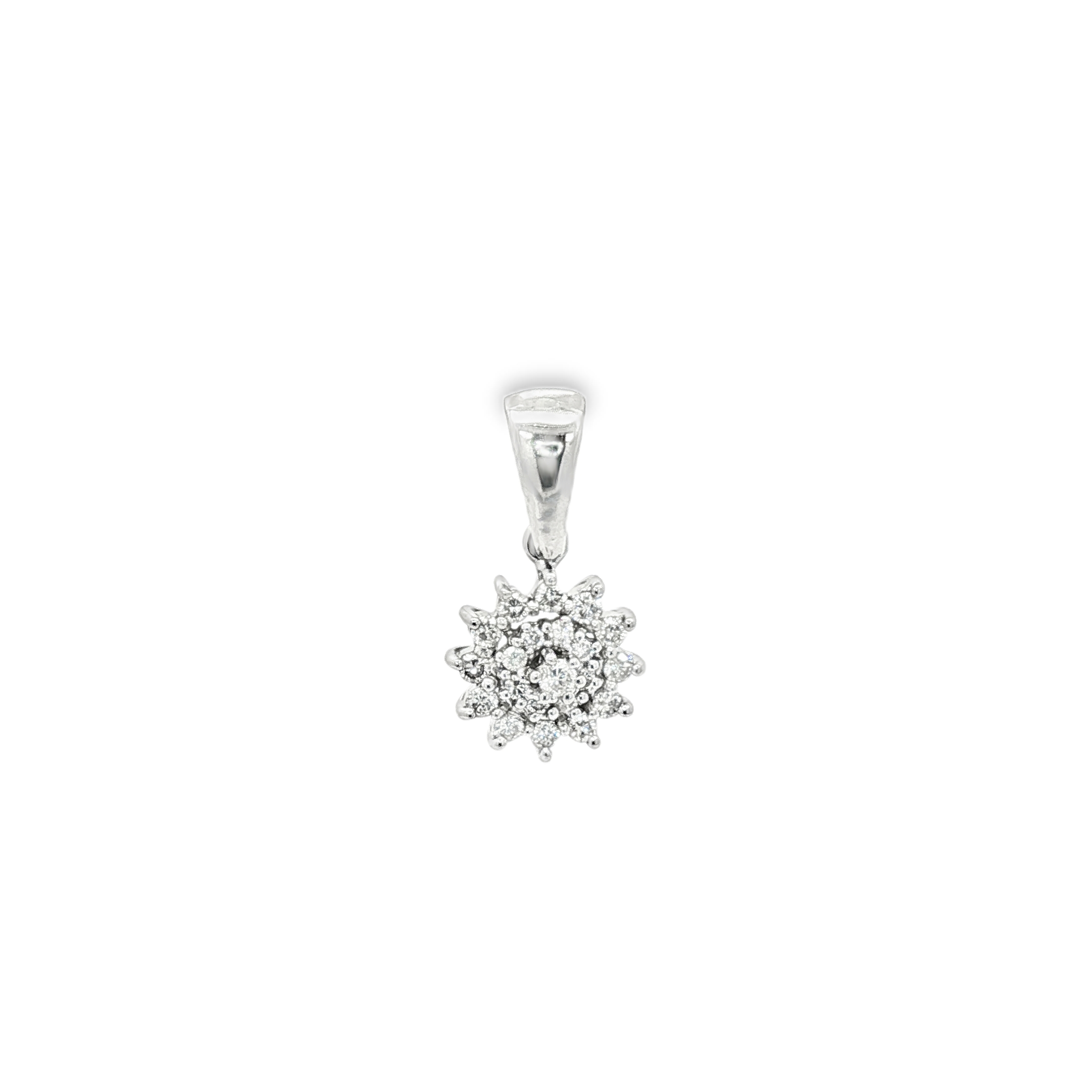 CONJUNTO PENDIENTES Y COLGANTE ORO BLANCO Y BRILLANTES