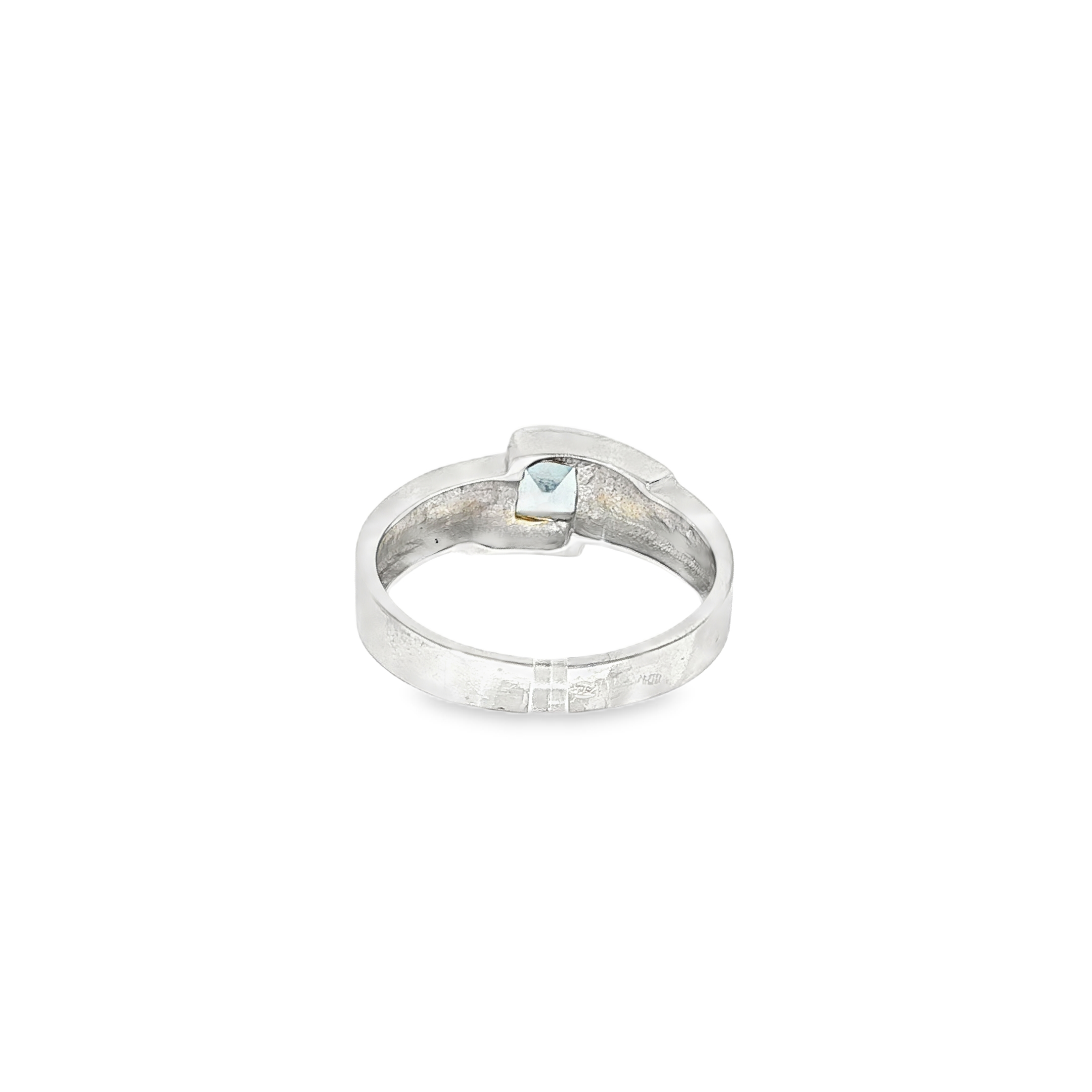 ANILLO PIEDRA  AZUL ORO BLANCO