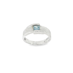 ANILLO PIEDRA  AZUL ORO BLANCO