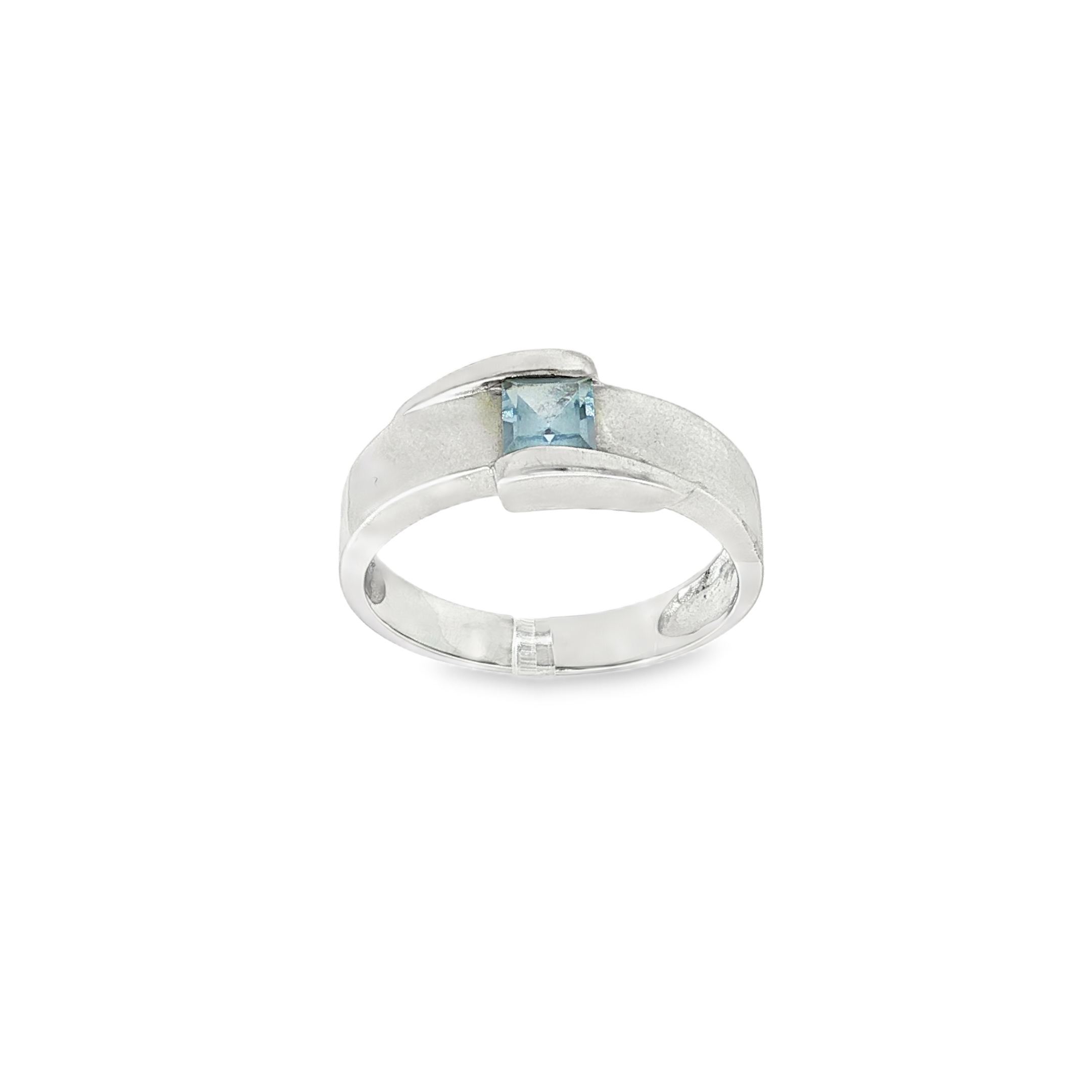 ANILLO PIEDRA  AZUL ORO BLANCO