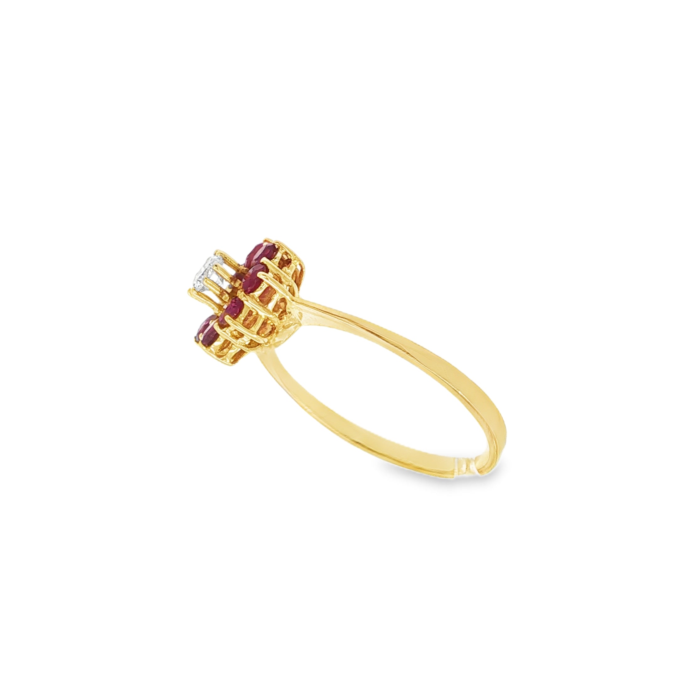 SORTIJA FLOR RUBIES Y DIAMANTE
