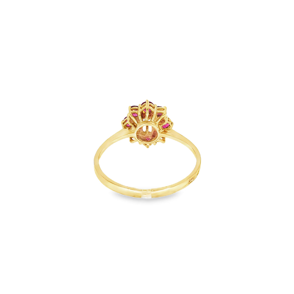 SORTIJA FLOR RUBIES Y DIAMANTE
