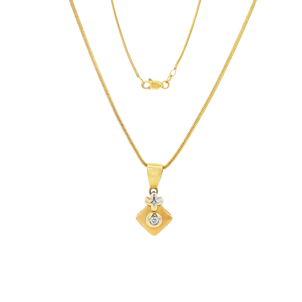 CONJUNTO COLA DE RATÓN Y DIJE CON DIAMANTE