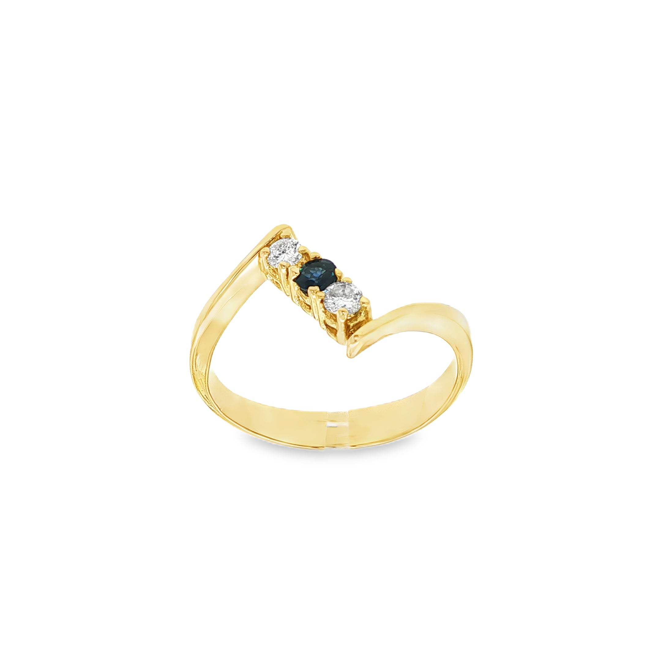 ANILLO TU Y YO DIAMANTES Y ZAFIRO