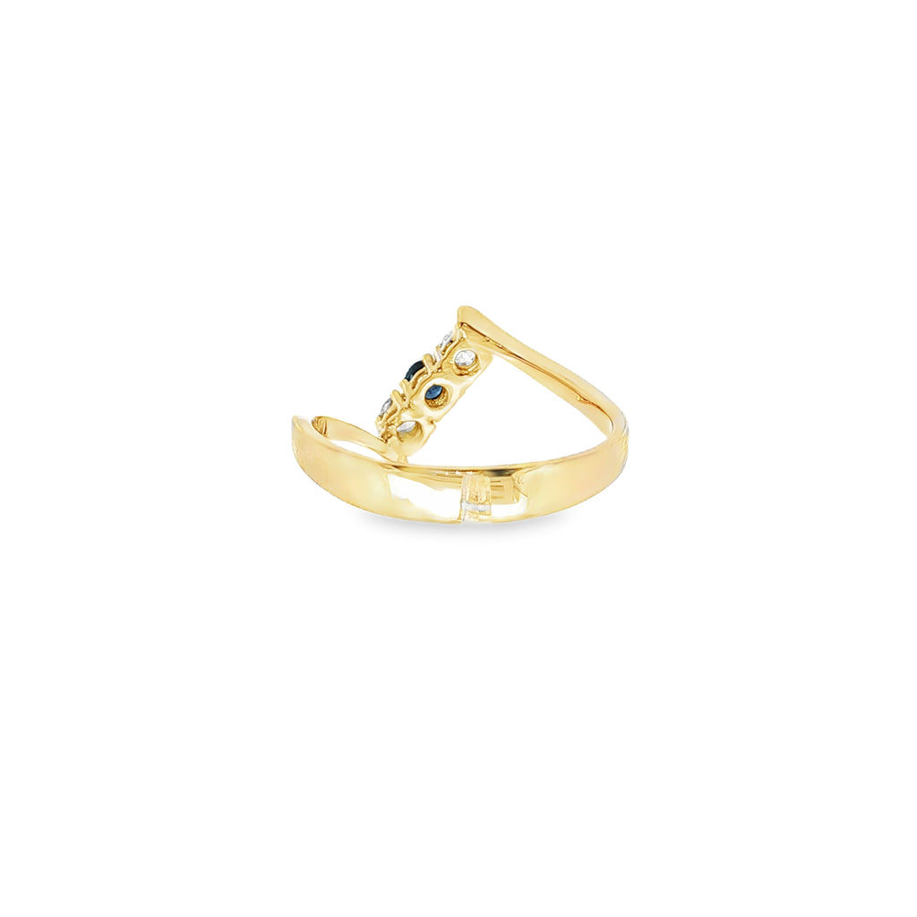 ANILLO TU Y YO DIAMANTES Y ZAFIRO