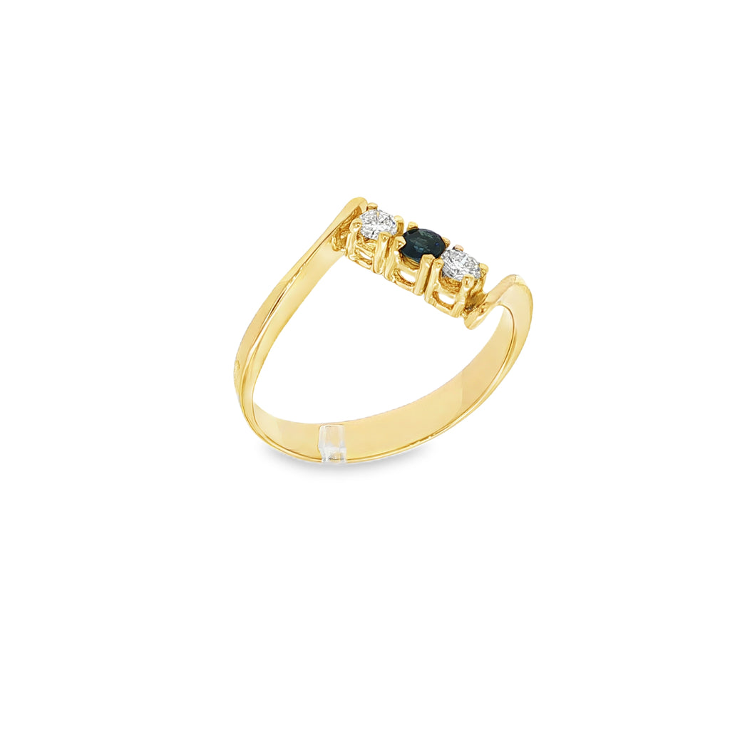 ANILLO TU Y YO DIAMANTES Y ZAFIRO