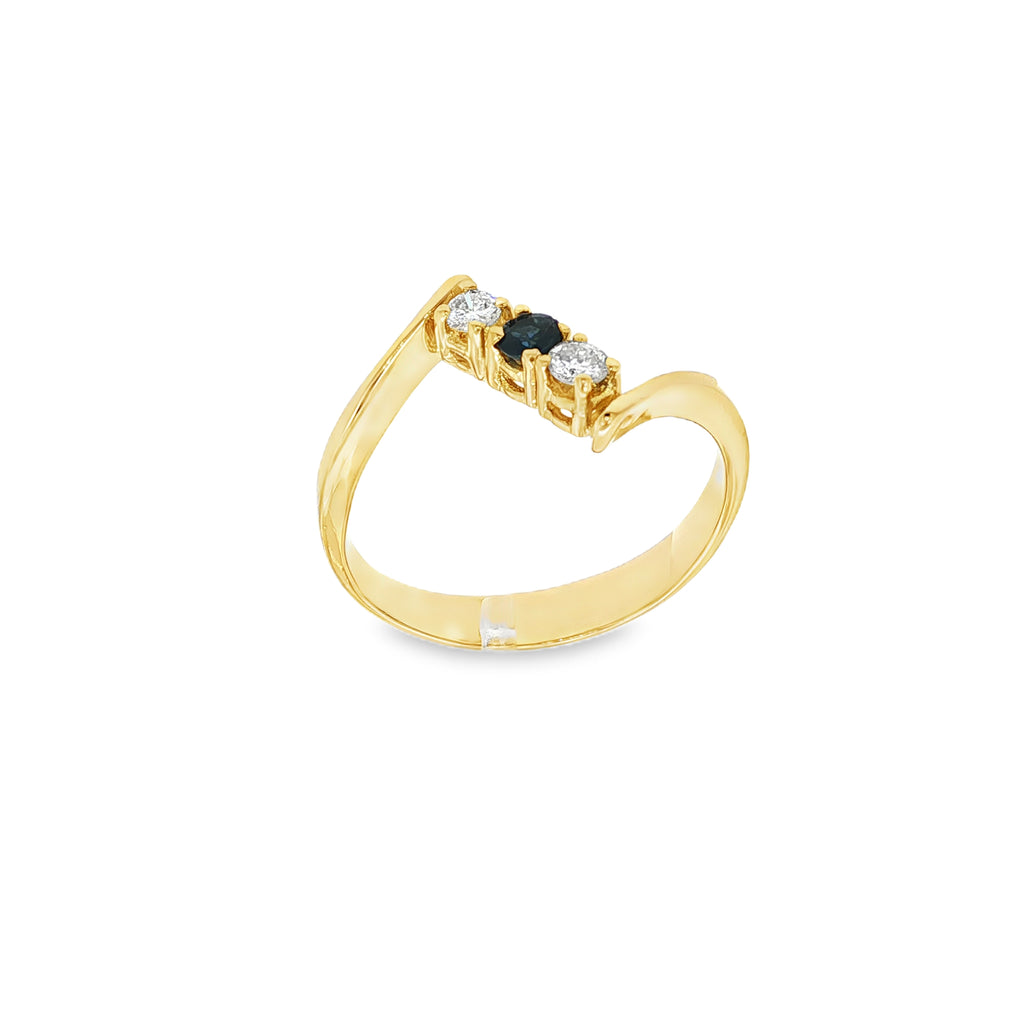 ANILLO TU Y YO DIAMANTES Y ZAFIRO