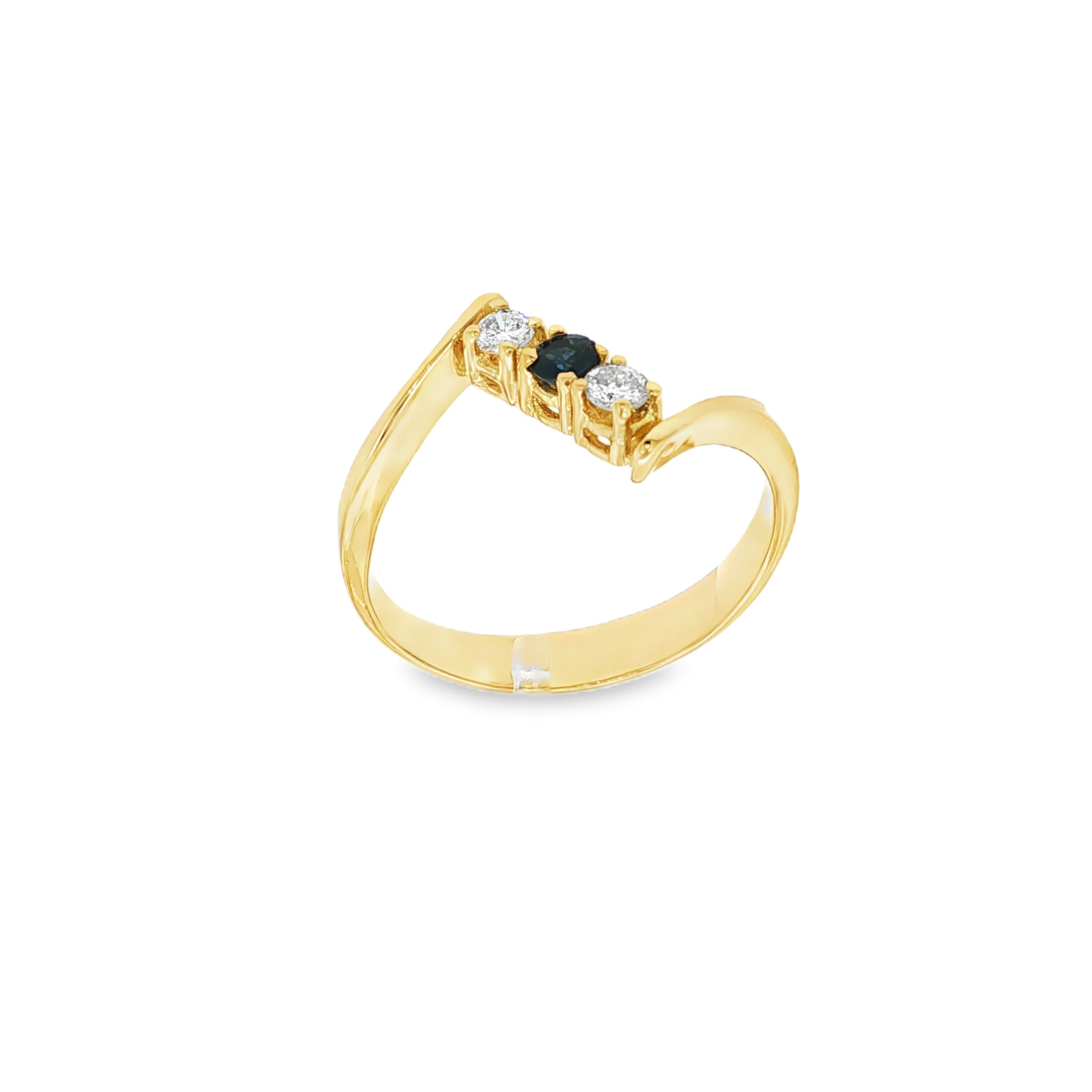 ANILLO TU Y YO DIAMANTES Y ZAFIRO