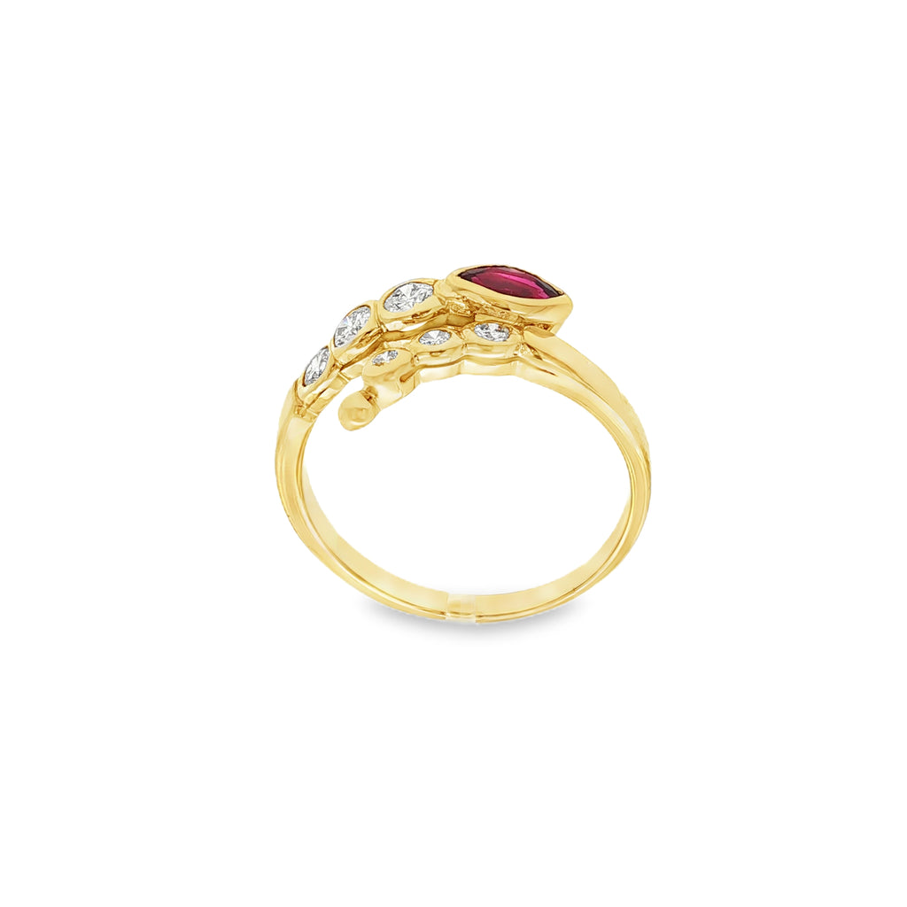 ANILLO SERPIENTE RUBI CON DIAMANTES