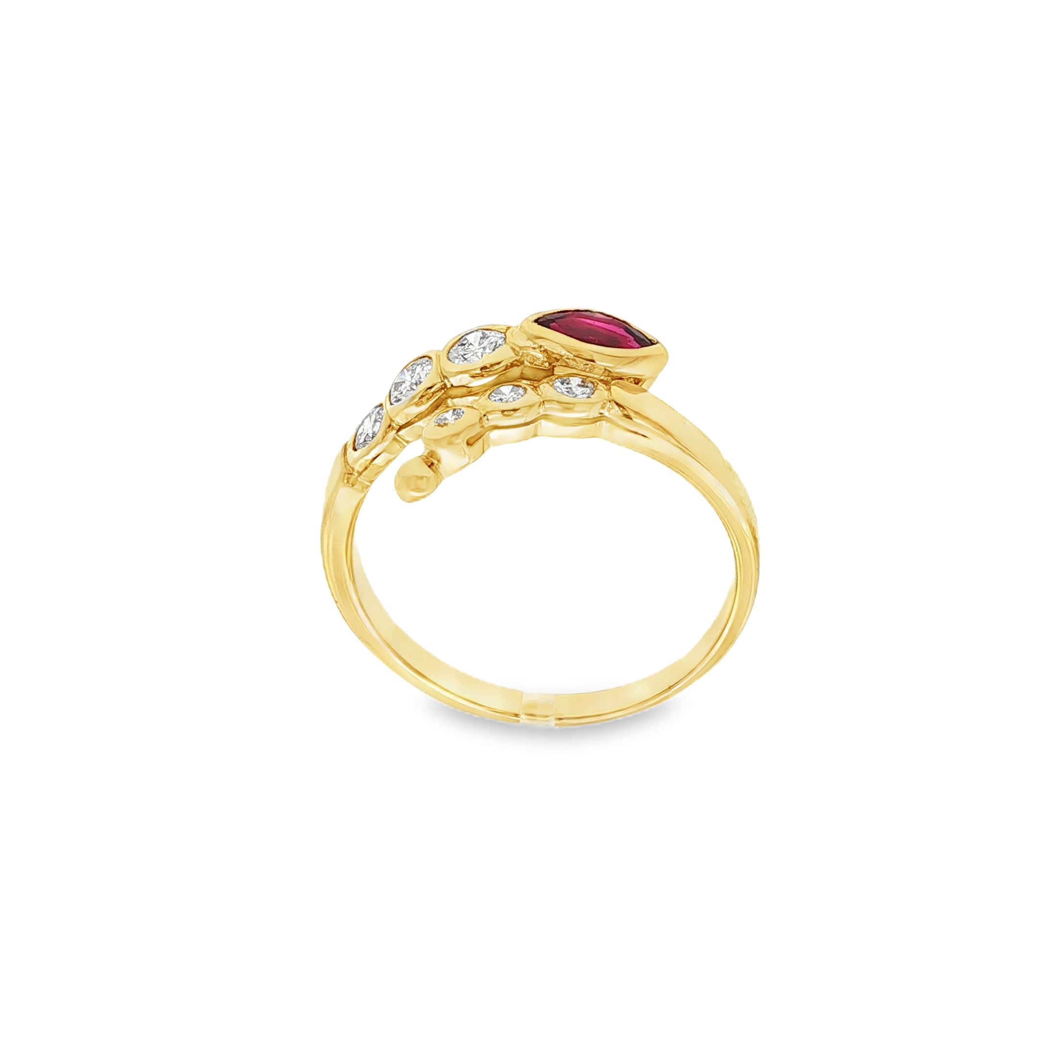 ANILLO SERPIENTE RUBI CON DIAMANTES