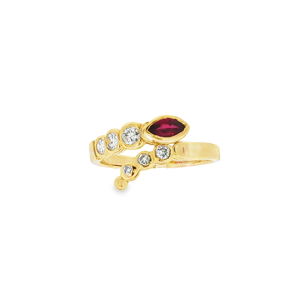 ANILLO SERPIENTE RUBI CON DIAMANTES
