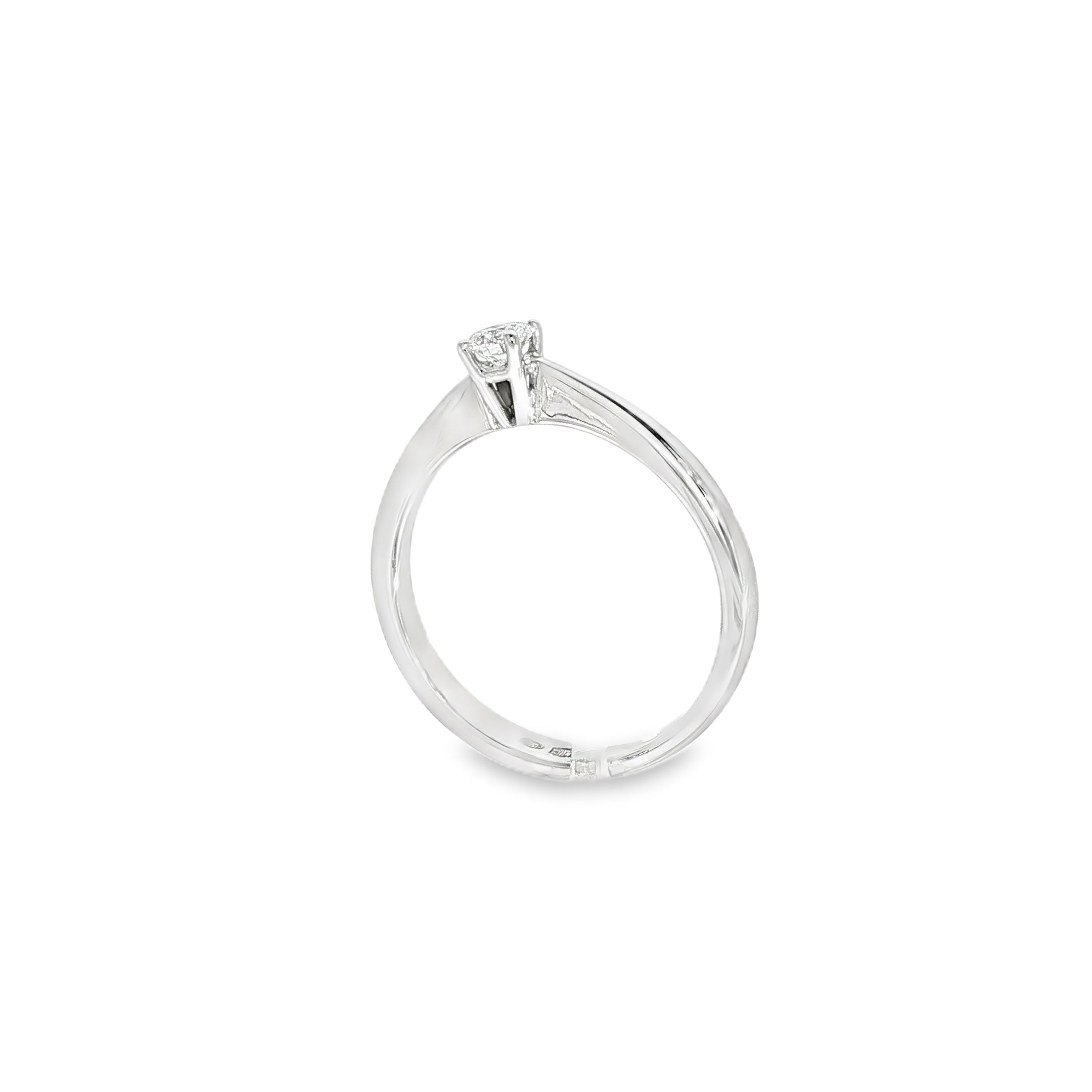 SOLITARIO DE ORO BLANCO CON DIAMANTE