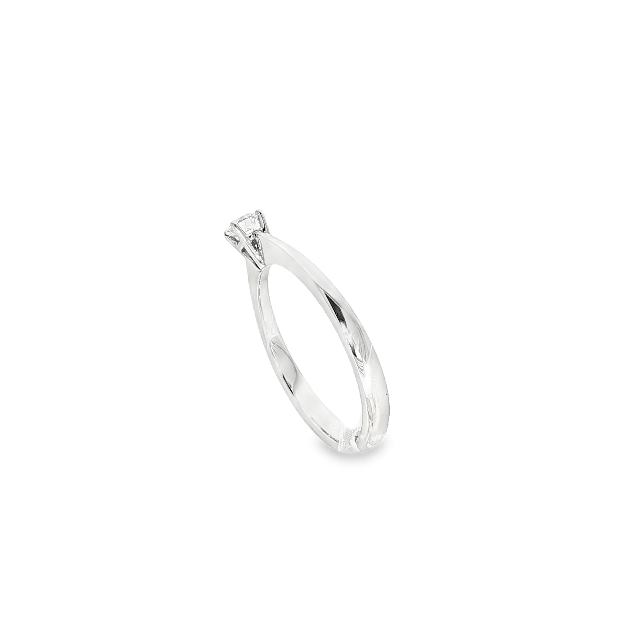 SOLITARIO DE ORO BLANCO CON DIAMANTE