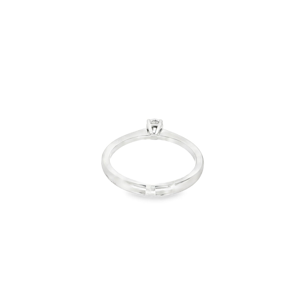 SOLITARIO DE ORO BLANCO CON DIAMANTE