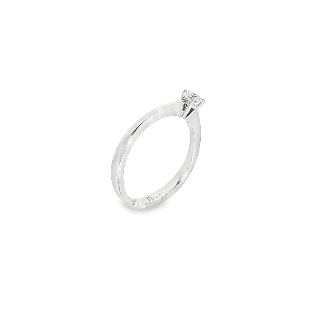 SOLITARIO DE ORO BLANCO CON DIAMANTE