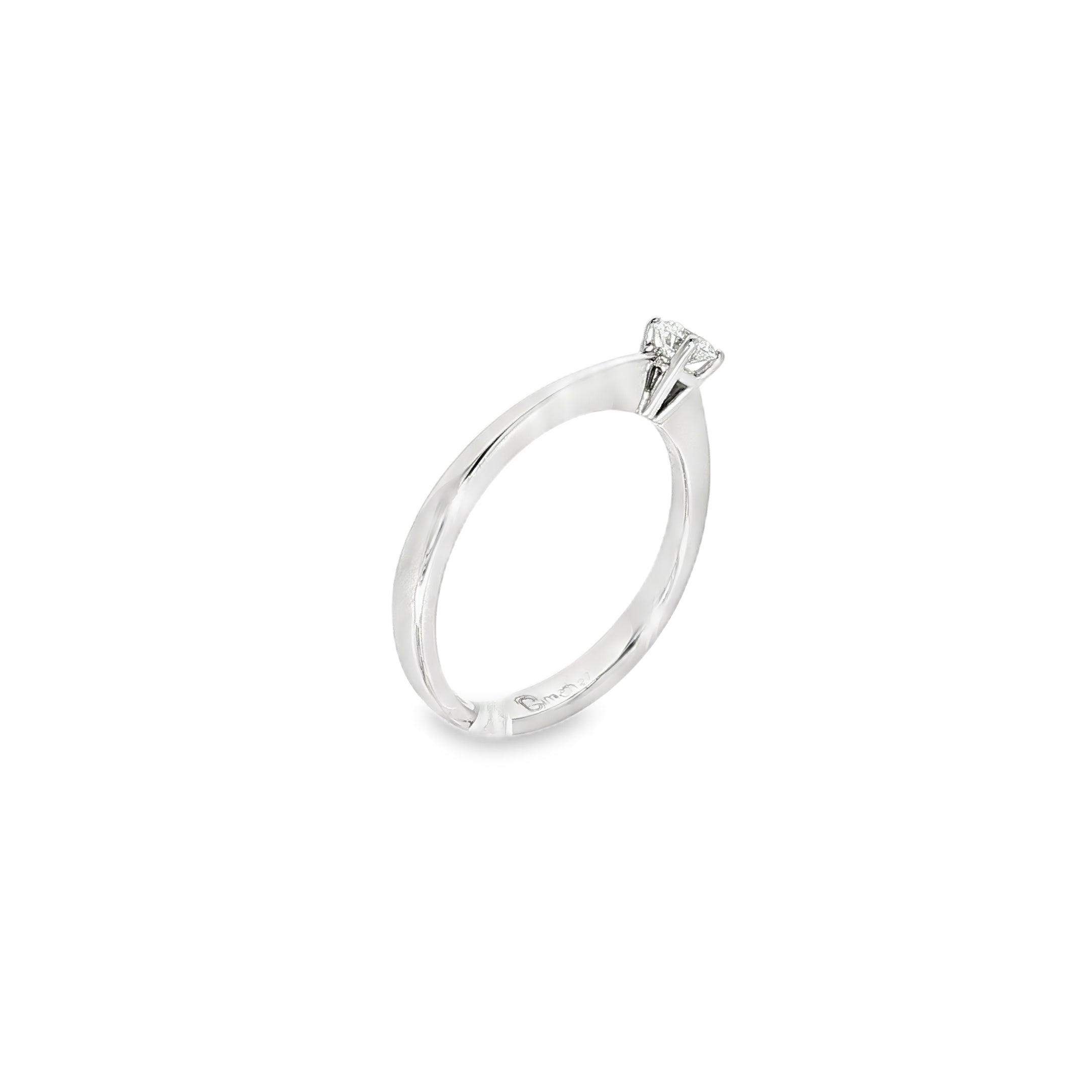 SOLITARIO DE ORO BLANCO CON DIAMANTE