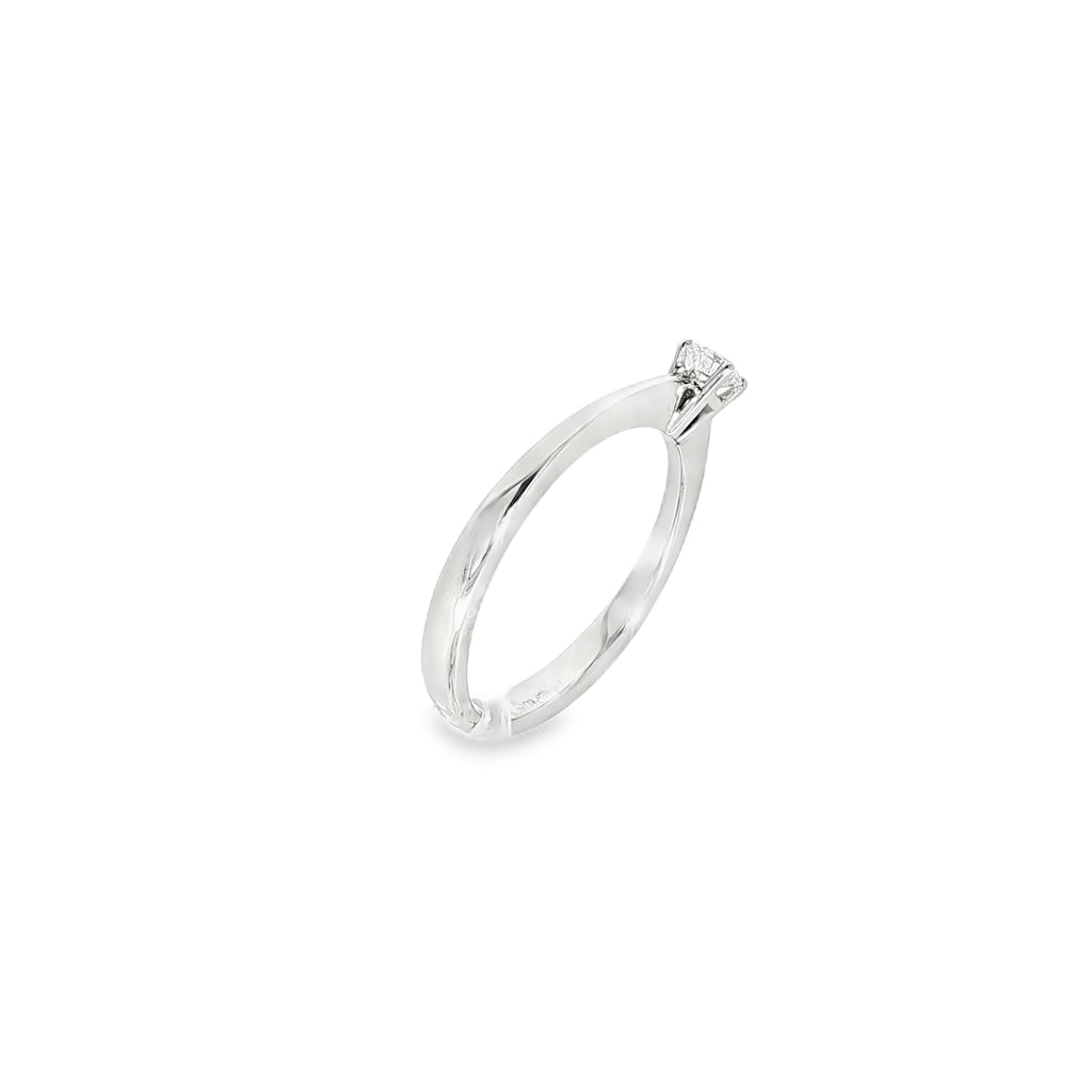 SOLITARIO DE ORO BLANCO CON DIAMANTE