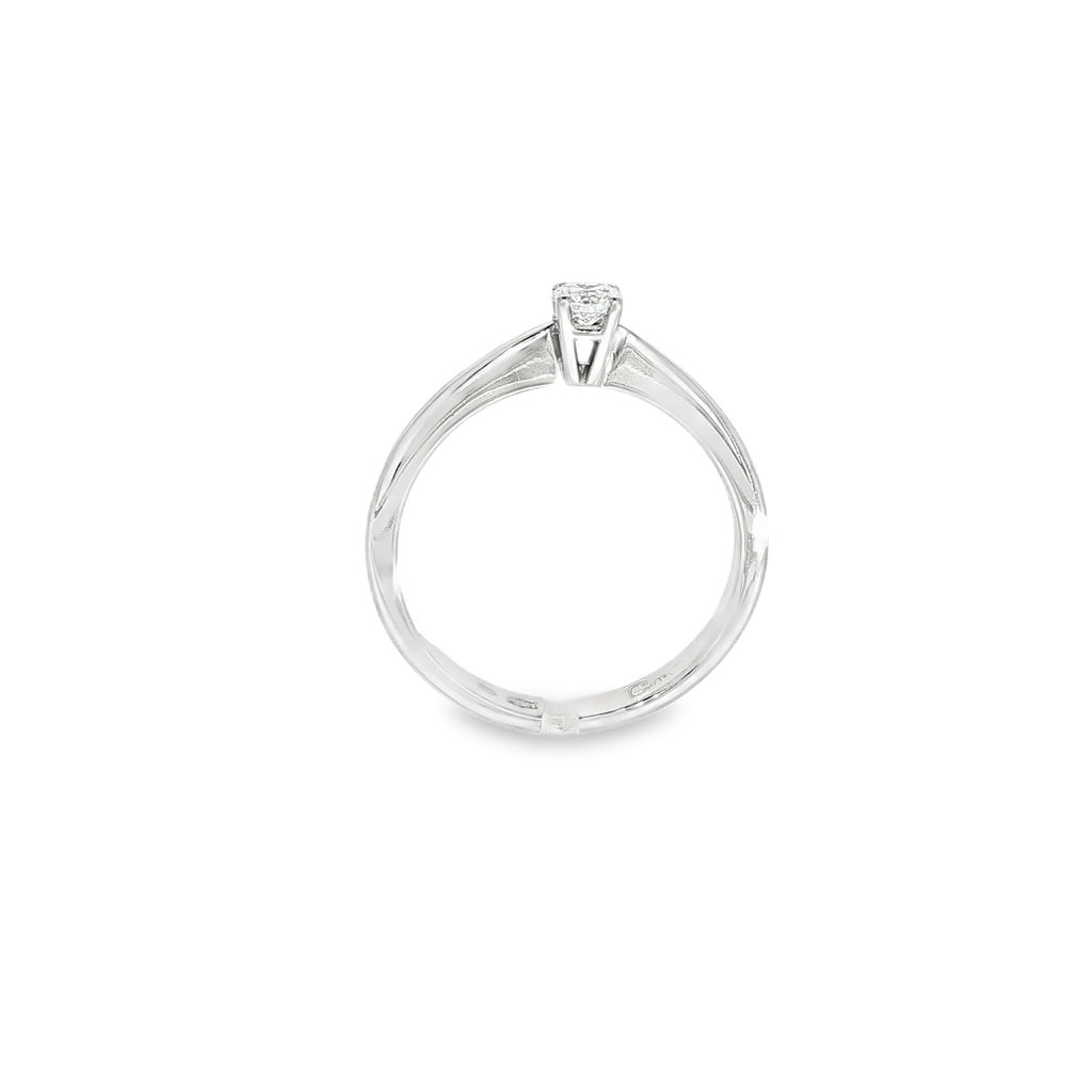 SOLITARIO DE ORO BLANCO CON DIAMANTE